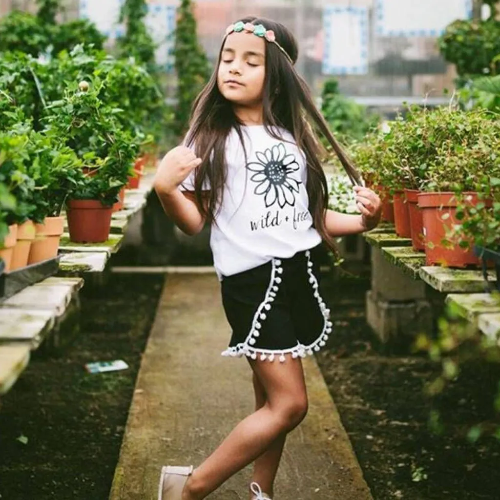 2019 Новое поступление Детская футболка с надписью Подсолнух для маленьких