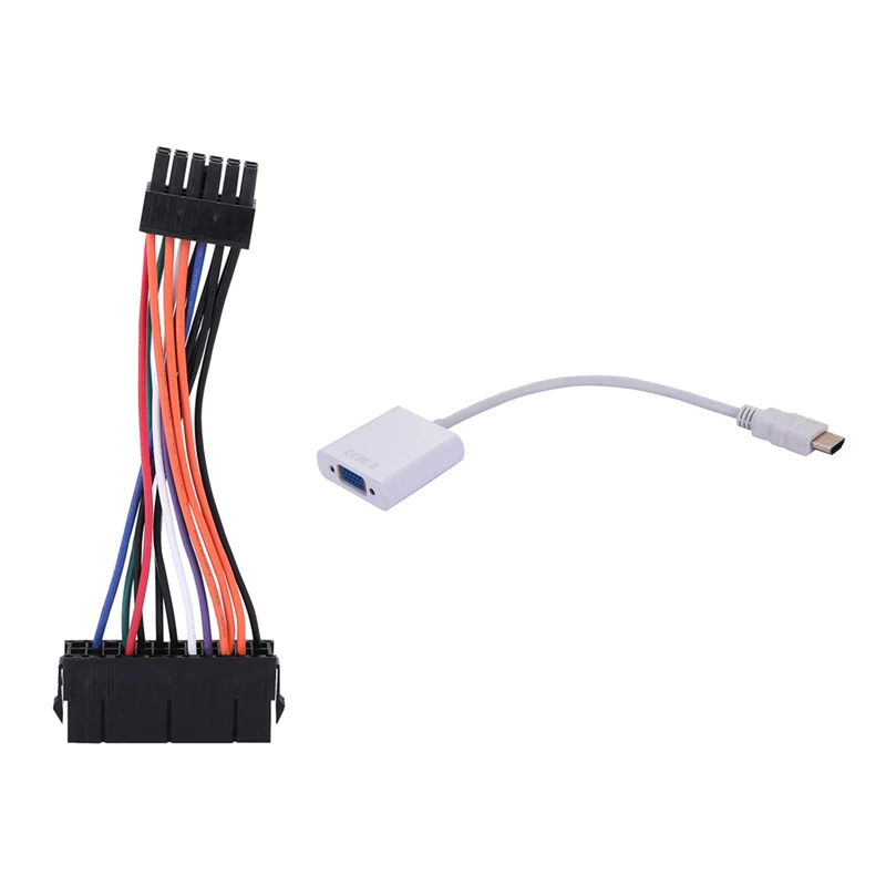 

HDMI To VGA HDMI Male To VGA RGB Male To Female Cable With PSU ATX 24Pin Female To 12Pin Male Power Supply Sleeved Cable