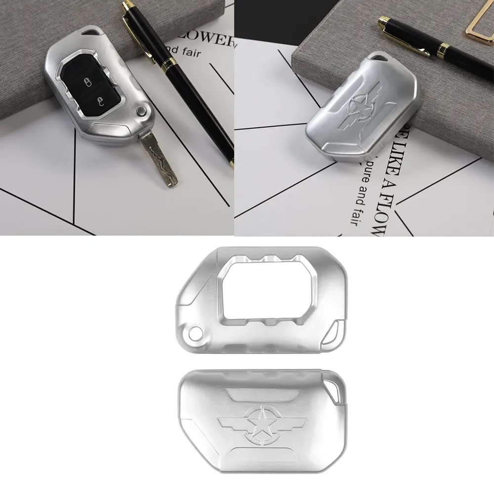 

Car parts Key Case Fob Shell Cover ForJee Wrangler JL Gladiator JT 2018-2020