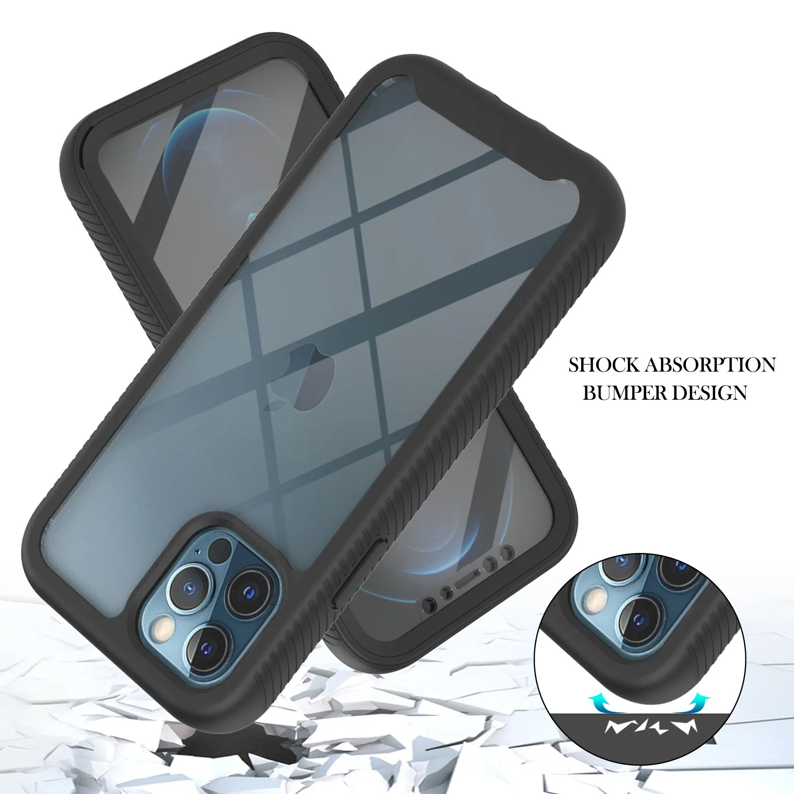 Противоударный чехол с полной защитой 360 градусов для IPhone 12 Mini 11 Pro Max SE 2020 8 7 6 6S
