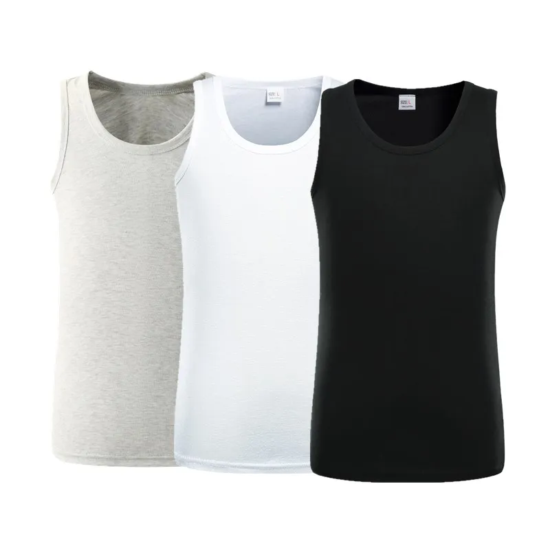 Мужская хлопковая майка без рукавов 3 шт./лот нижнее белье с круглым вырезом
