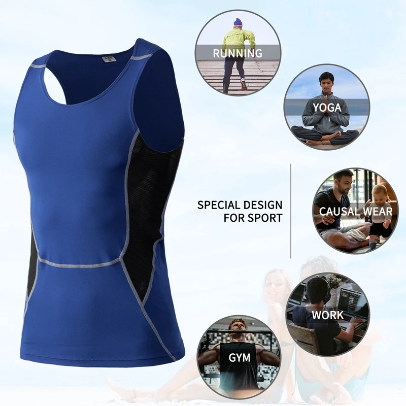 New Men's Running Sport Vest Fitness Sports SleevelessTops Clothing Gym Clothing Breathable Male Training Running Tank top