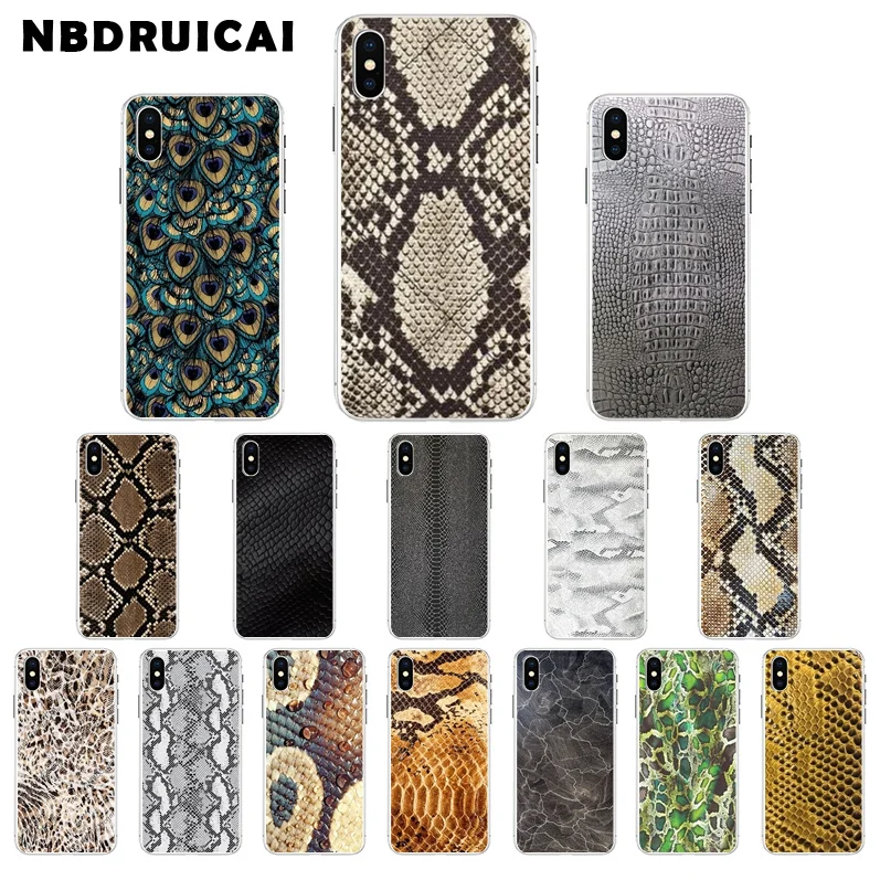 Мягкий чехол NBDRUICAI из ТПУ с текстурой змеиной кожи для iPhone 11 pro XS MAX 8 7 6 6S Plus X 5 5S SE XR |