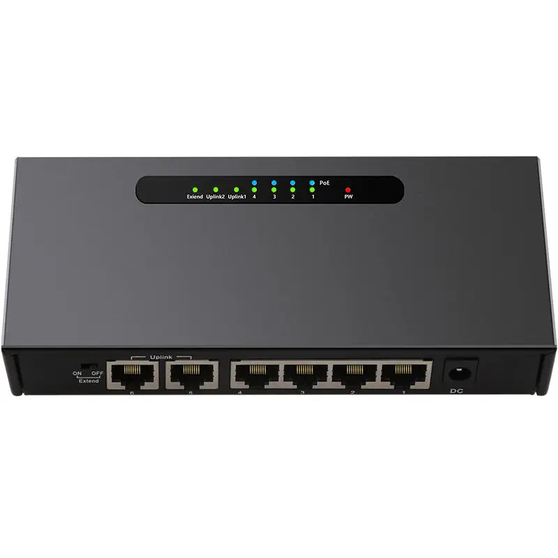 Diewu 6 Порты и разъёмы Poe коммутатор Gigabit Ethernet сетевой 10/100/1000 Мбит концентратор 4