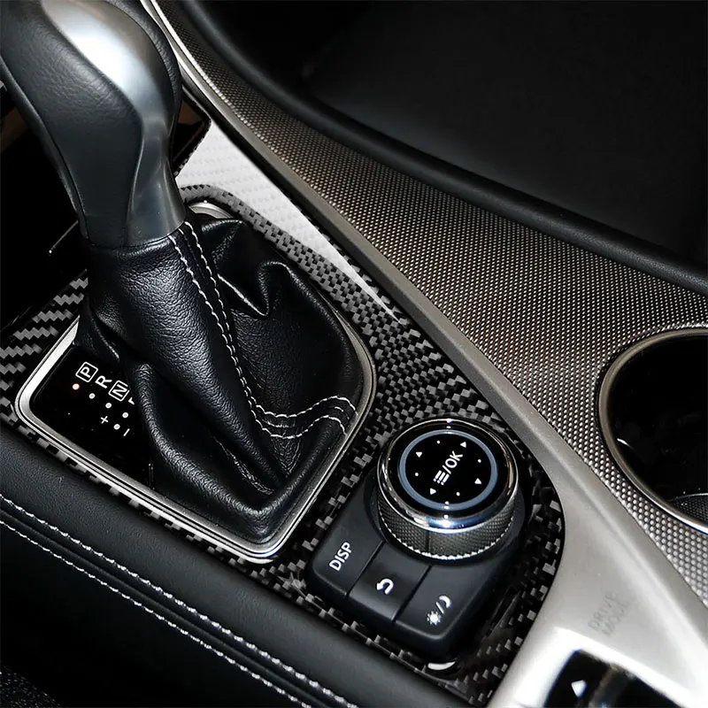 

Carbon Fiber Car Accessories Interior Control Gear Box Shift Panel Protective Cover Trim Stickers For Infiniti Q50 Q60 All Years