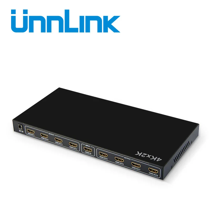 Unnlink HD MI совместимый сплиттер 1X8 UHD 4K 30 Гц FHD 1080P 60 1 вход 8 Выход светодиодный TV mi box