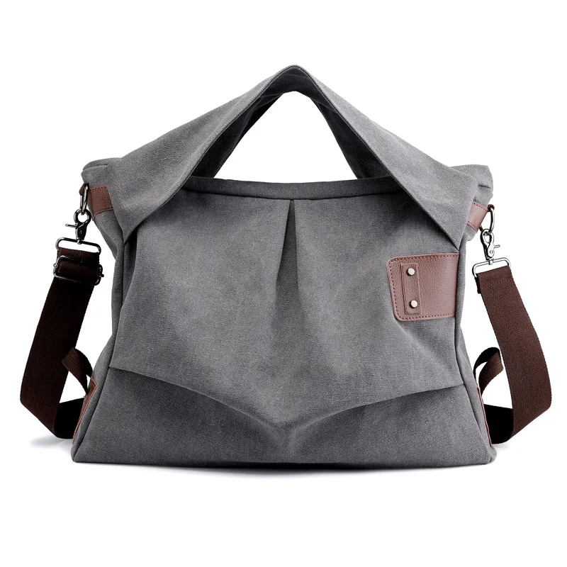 

Canvas bag handbag 2021new fashion fold handbag large-capacity portable handbag casual shoulder messenger bag