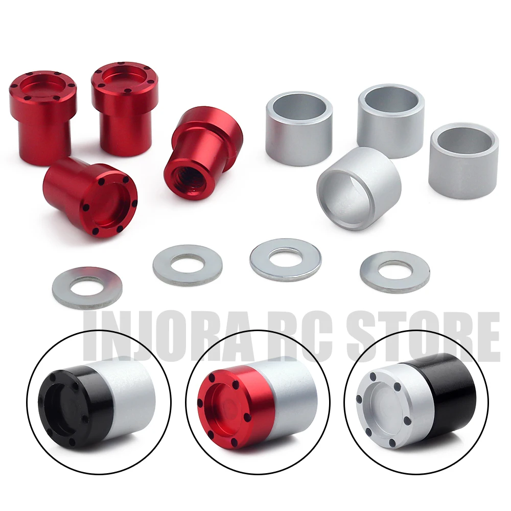 4Pcs Aluminum Alloy M4 Nut Wheel Rim Center Cap Hub for 1/10 RC Crawler Car Axial SCX10 Traxxas TRX4 Tamiya | Игрушки и хобби