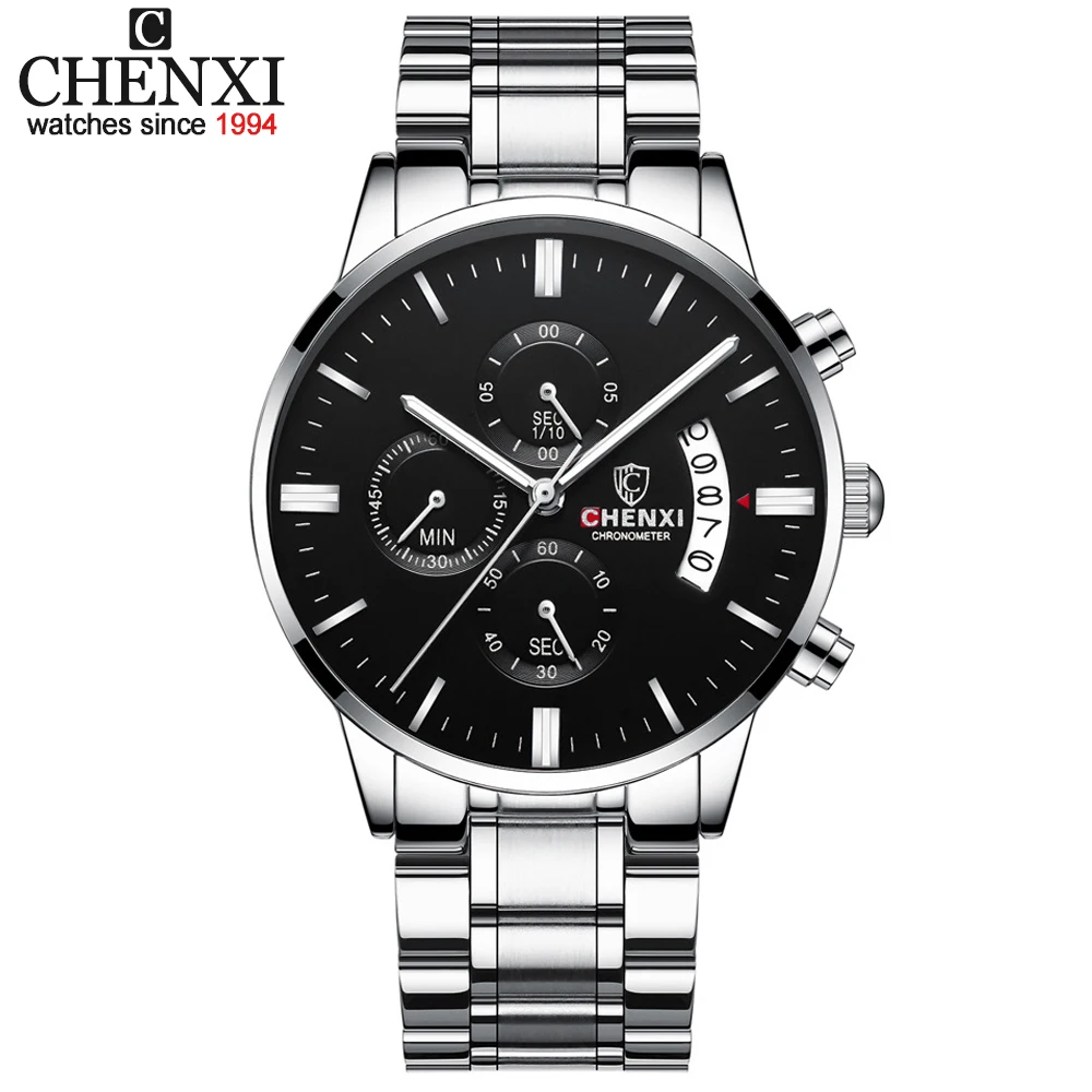 Часы наручные CHENXI мужские с хронографом модные спортивные брендовые Роскошные