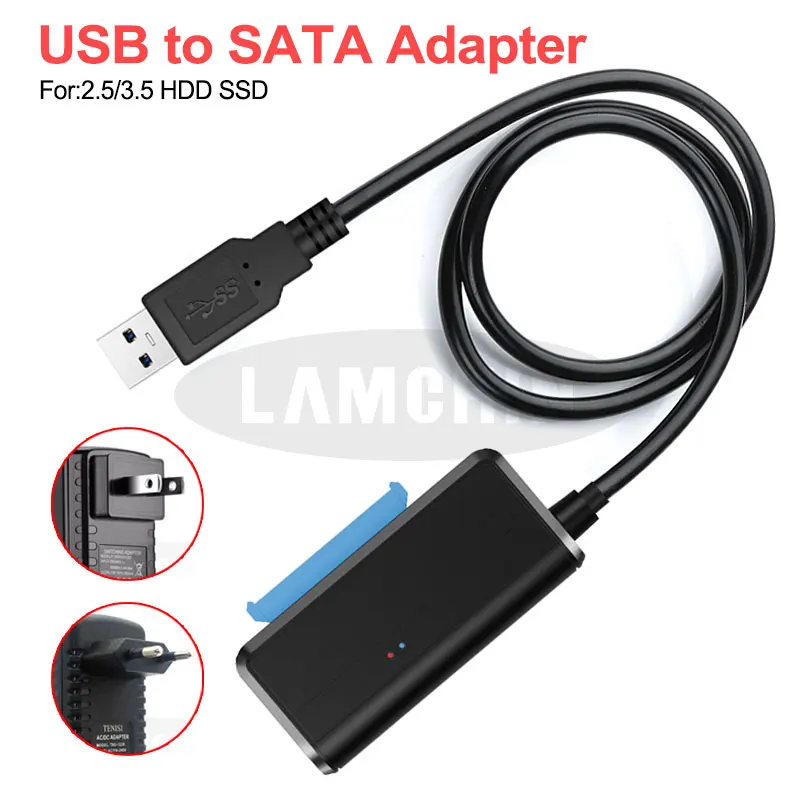 

Sata To USB Adapter USB 3.0 SATA 3 Cable Plug and play 22 Pin Sata III Cable Support 2.5 or 3.5 Inch External SSD HDD Hard Drive