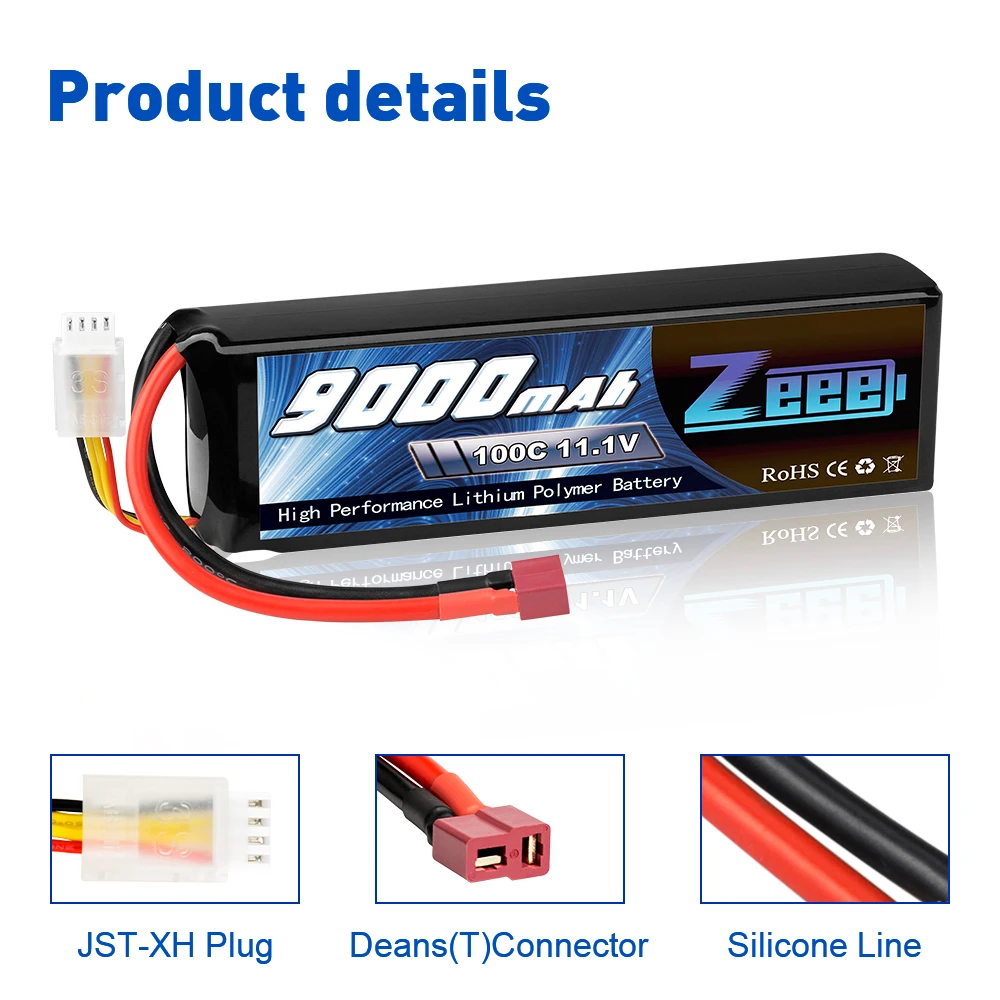 zeee 111 v 100c 9000mah 3s lipo батарея deans разъем с мета