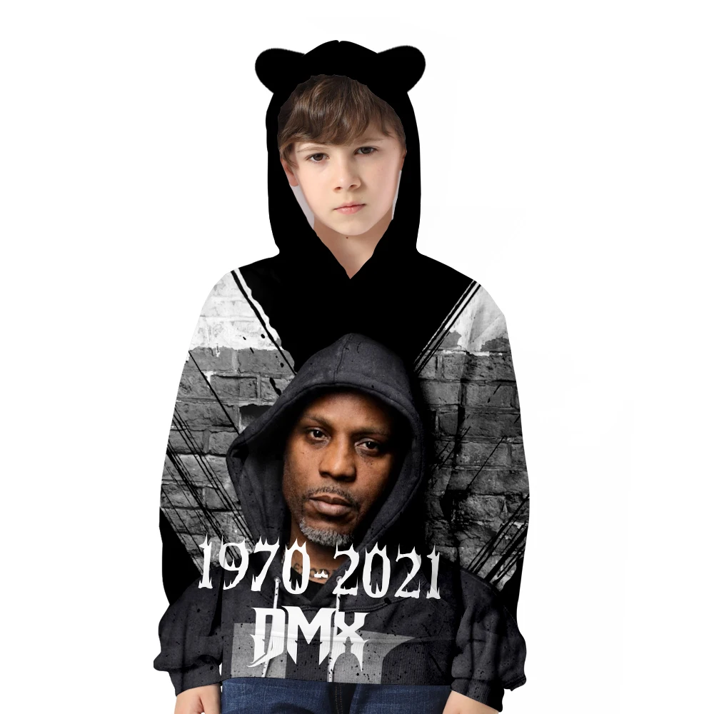 

DMX 3D Cat ear hoodie printing Sweatshirt Long Sleeve Tracksuit Harajuku Streetwear Children's Clothing