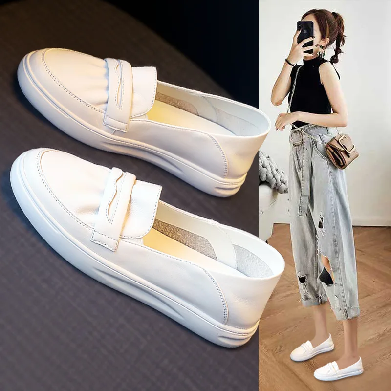 

Summer Hot Sale Women's White Shoes 2021 New Shallow Mouth Flat Shoes Women's Fashion All-match Simple Women's Shoes