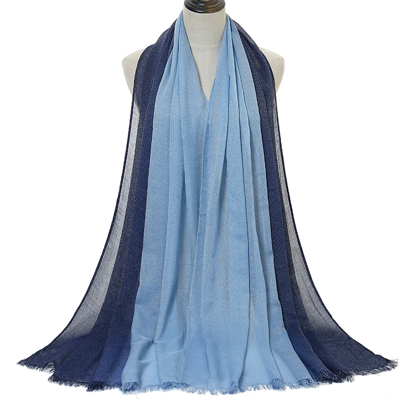 

Hot Sale Ombre Cotton Hijab scarf Gradient Scarves Shawl Muslim Women's Popular Muslim Hijab Islamic Turban Foulard 180*90cm