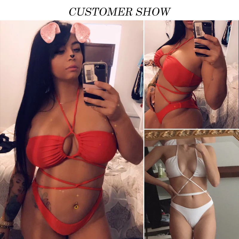 В х сексуальные стринги Цельный купальник для женщин на шнуровке купальники