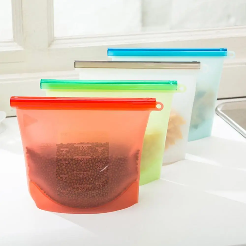 1PC многоразовая печать силиконовый Еда пакеты для сохранения свежести продуктов