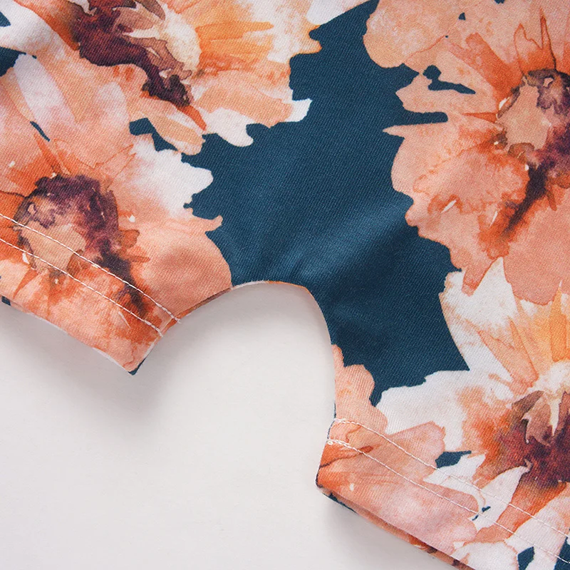 

2020 Summer Baby Clothing Newborn Kids Baby Girl Clothes Set Floral Short Sleeve Tshirt+Strap Pants 2Pcs Infant Outfit