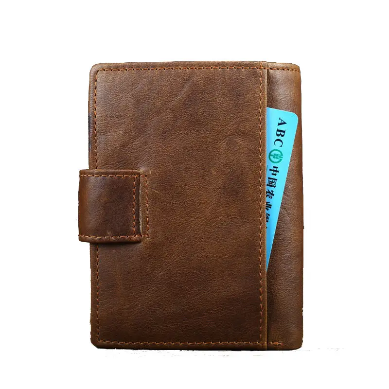 Coin Purse Men Wallet Leather With Coin Pocket Genuine Crazy Horse Organizer Male Short Wallet For Boys Dropshipping Wholesale