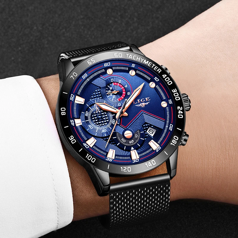 2019New мужские s LIGE модные повседневные часы для мужчин Дата кварцевые наручные