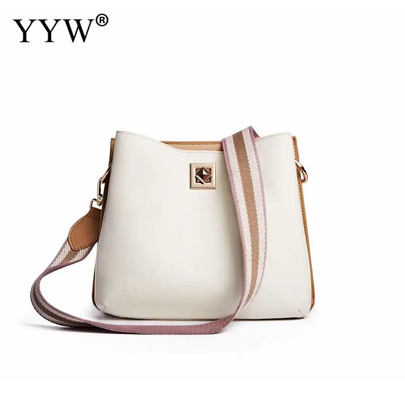 

2020 Women Luxury Leather Handbags Women'S Messenger Shoulder Bags Summer Bucket Crossbody Woman Fashion Casual Wide Belt Bag