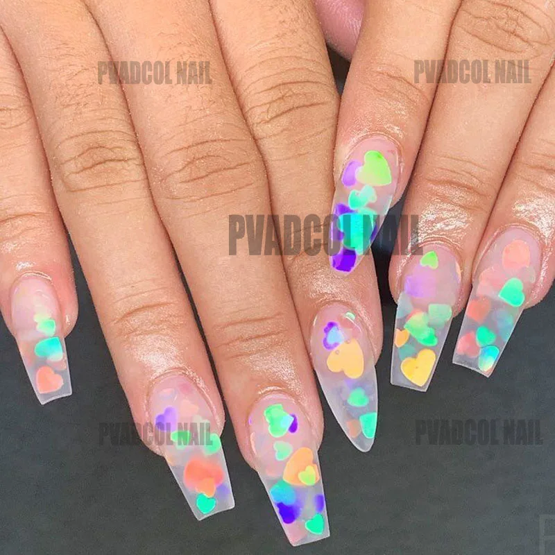 Nail Art Glitter Heart 3D Shape Sequins Flakes Mix Shining Glitters Decoration 3mm | Красота и здоровье