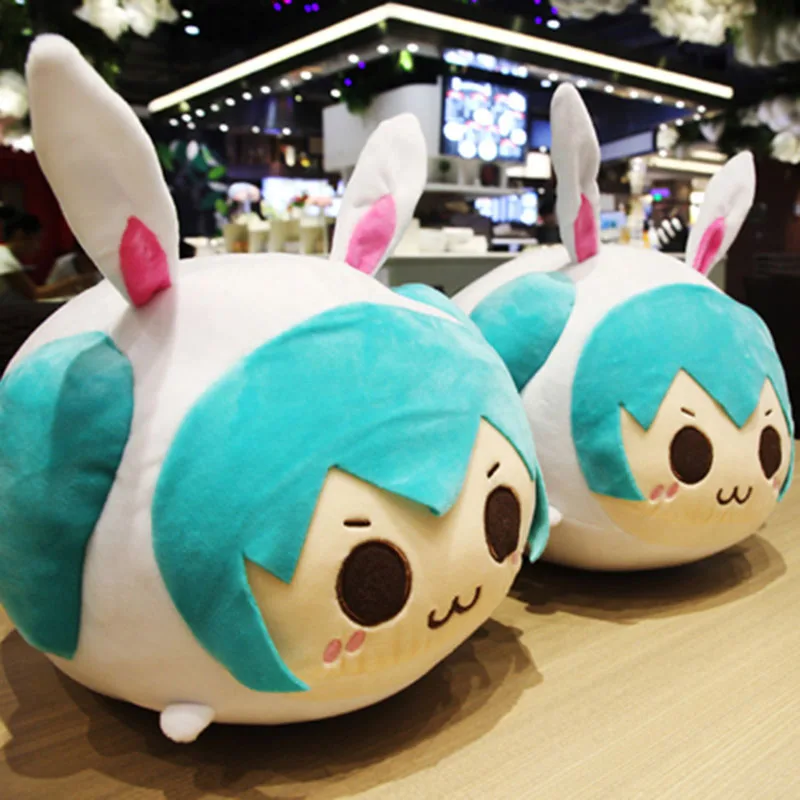 

34 см аниме Мику мягкая плюшевая искусственная игрушка кролик Hatsune подушка милый подарок мягкая детская игрушка для девочек