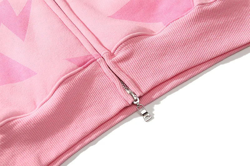 

Japaness High Street Shark Hoodies Printed Women And Men Casual Hooded Fleece Full Zipper StreetwearSweatshirts Couple Clothes