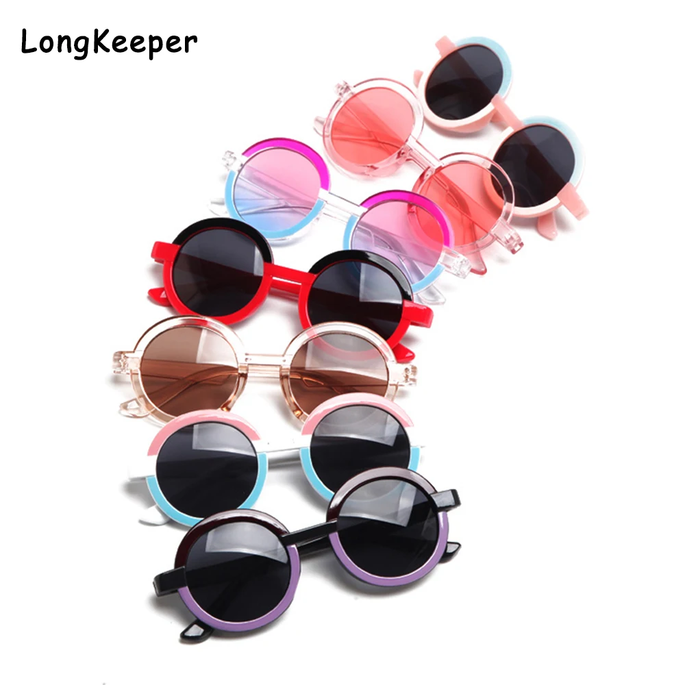 

Children's Colorful Fashion Round Sunglasses Girls Boy Vintage Sunglasses UV Protection Kids Eyewear Children Brand Design Glass