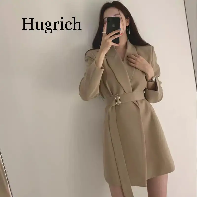 Женское платье-блейзер с отложным воротником весеннее короткое платье в офисном