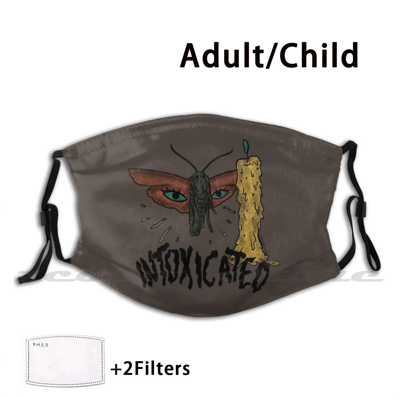 

Intoxicated Mask Cloth Washable Diy Filter Pm2.5 Adult Kids Intoxicated Moth Candle Wax Toxic Addiction Indie Underground