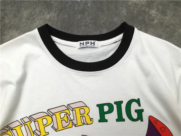 

Novelty 2020 Men New super Power Pig Hero T Shirts T-Shirt Hip Hop Skateboard Street Cotton T-Shirts Tee Top kenye S-XXL #K83