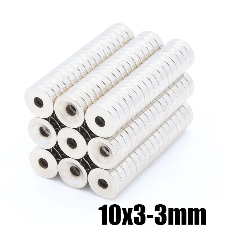 

20pas 10x3-3 Small Countersunk Round NdFeB Neodymium Magnet Powerful Rare Earth Permanent Fridge Magnets for DIY