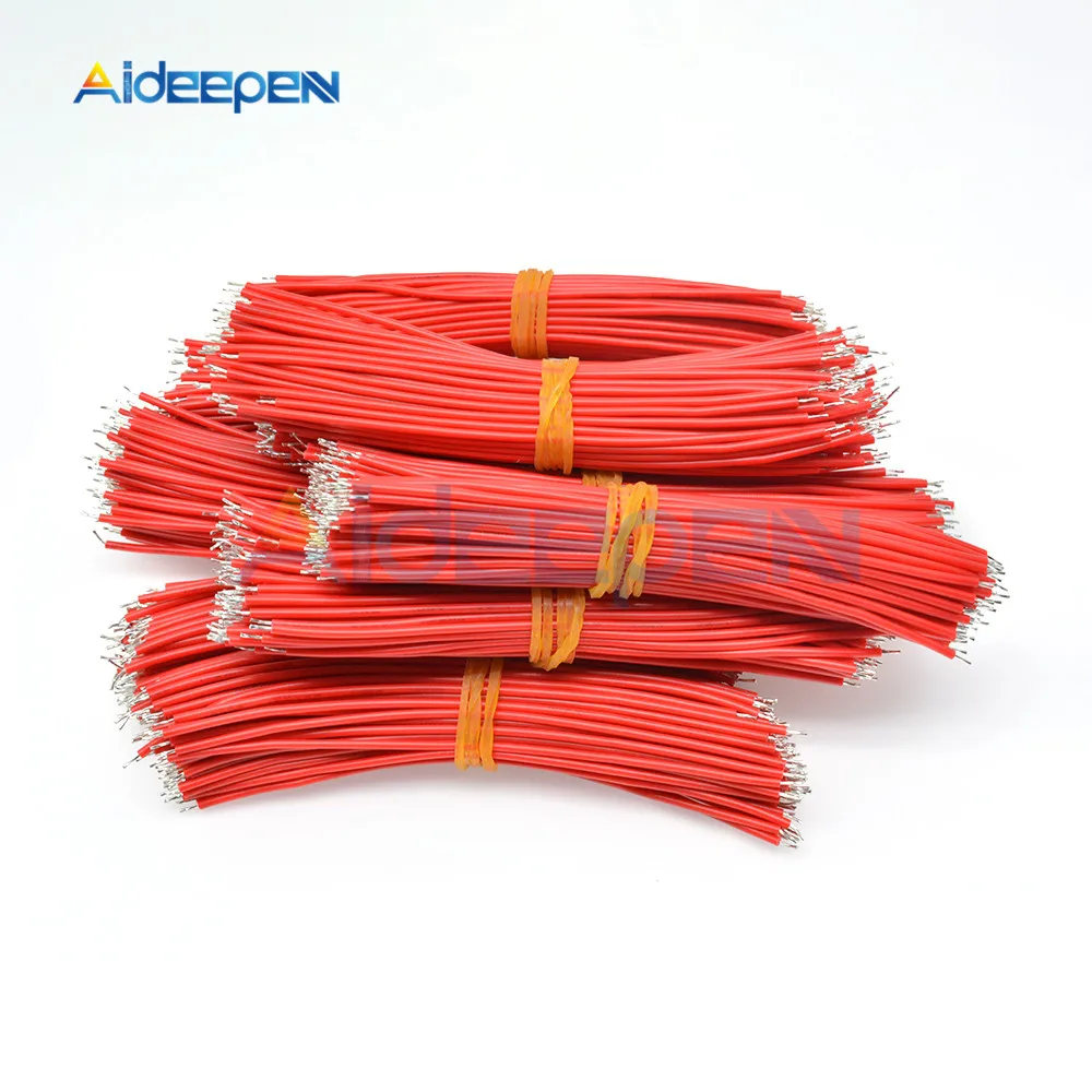 Набор проводов для пайки на плату, UL1007, 24AWG, двойная пайка, 100 штук, длиной 10 см, из олова с проводниками 6 цветов.