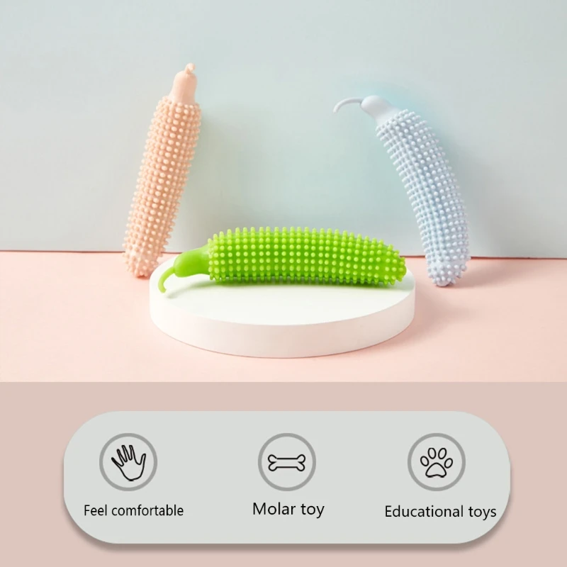 

Dog Chew Toys Bite-Resistant Safe Material Cucumber Shaped Puppy Molar Stick Durable for Small and Medium Breeds