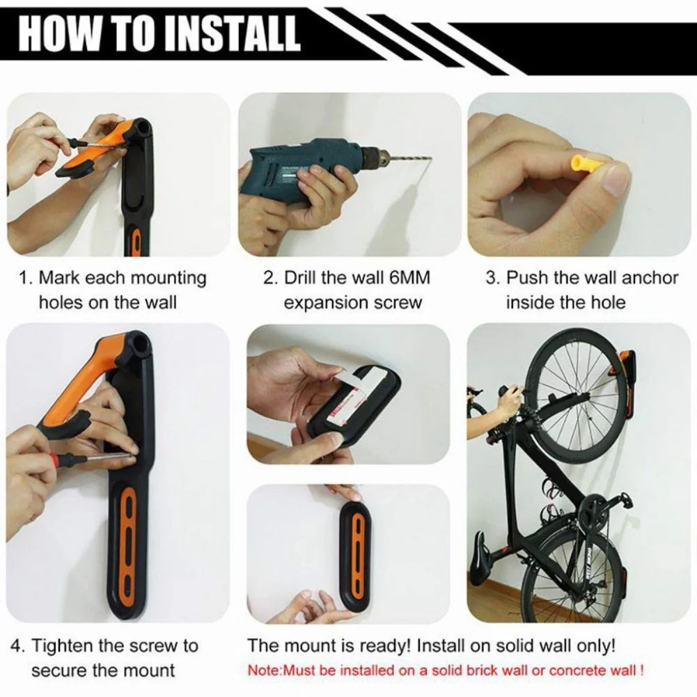 Регулируемая экономящая пространство подвесная стойка для велосипеда настенная