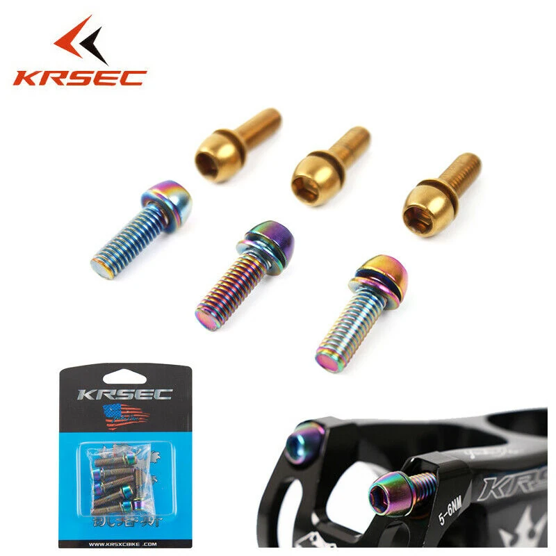 KRSEC Stem Screw M6/M5 MTB Bike покрытый дорожным горным велосипедом руль из нержавеющей стали