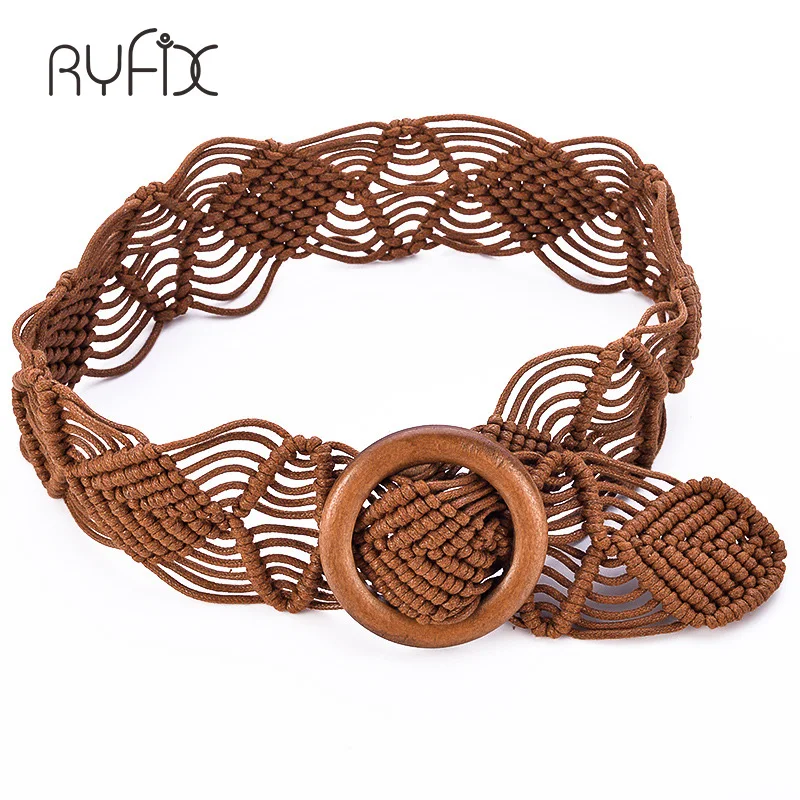 vintage Bohemian style belts for women knitted Wide For Dress BL306