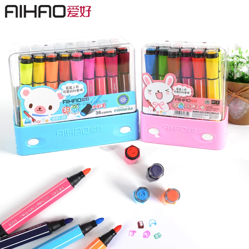 Распродажа моющиеся маркеры AIHAO 1881 # акварельная ручка с уплотнением 12/18/24 цвета
