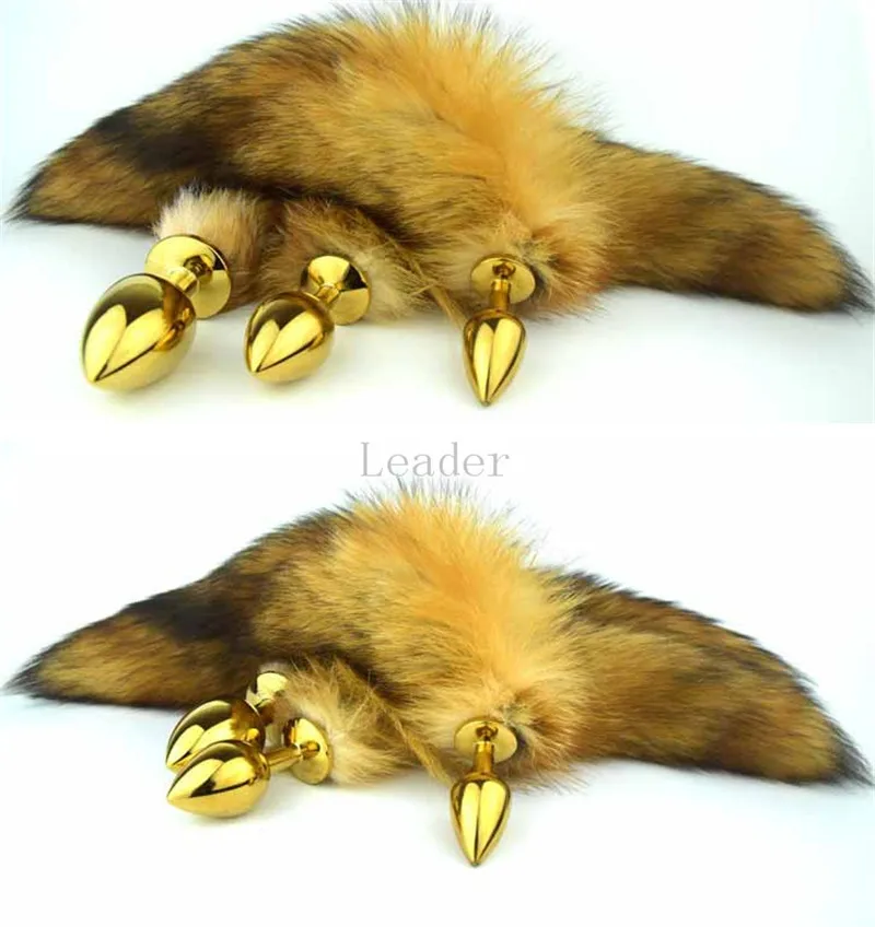 Анальная пробка металлического размера золотистая металлическая реальные