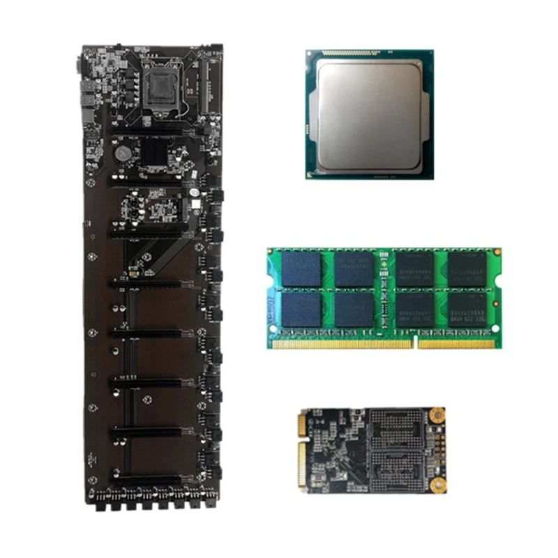 

G5AA New Mining Motherboard BTC B85 BTC 8PCI-E Desktop Motherboard B85 LGA 1150 DDR3 4GB/8GB SATA3 USB3.0 BTC MSATA 120G