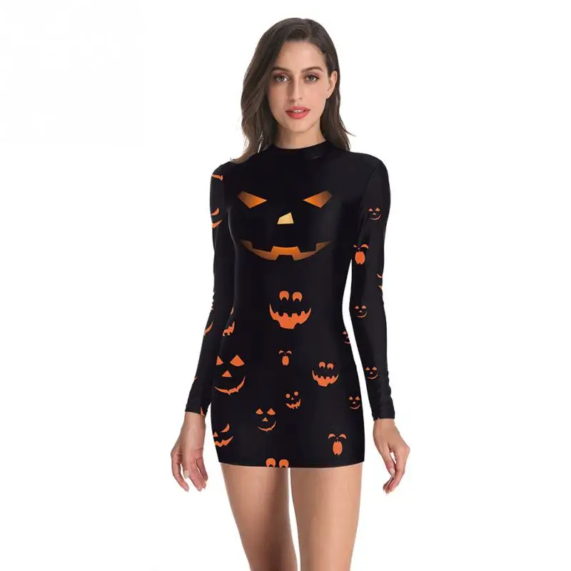 Women Halloween Role Play Dress Long Sleeve Crew Neck Charming Mini Nurse/Ghost Cosplay Costume for Masquerade Performance | Тематическая