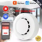 Датчик дыма Tuya для дома, Wi-Fi детектор дыма, противопожарная сигнализация