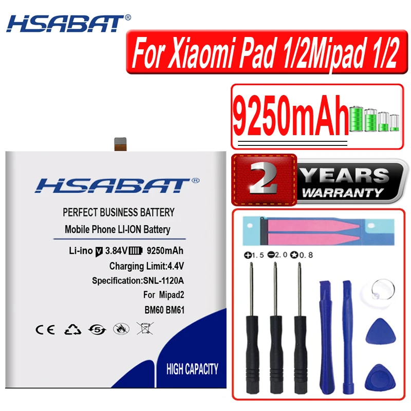 Аккумулятор HSABAT BM60 BM61 9250 мАч для Xiaomi Pad 2 Mipad 7 9 дюйма Mi 1 A0101 сменные