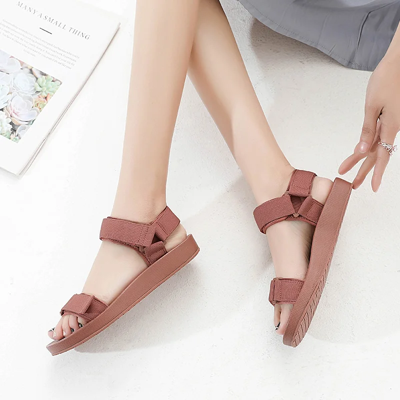 Повседневные женские плоский сандалии пляж обувь лето 2021 открытый праздник