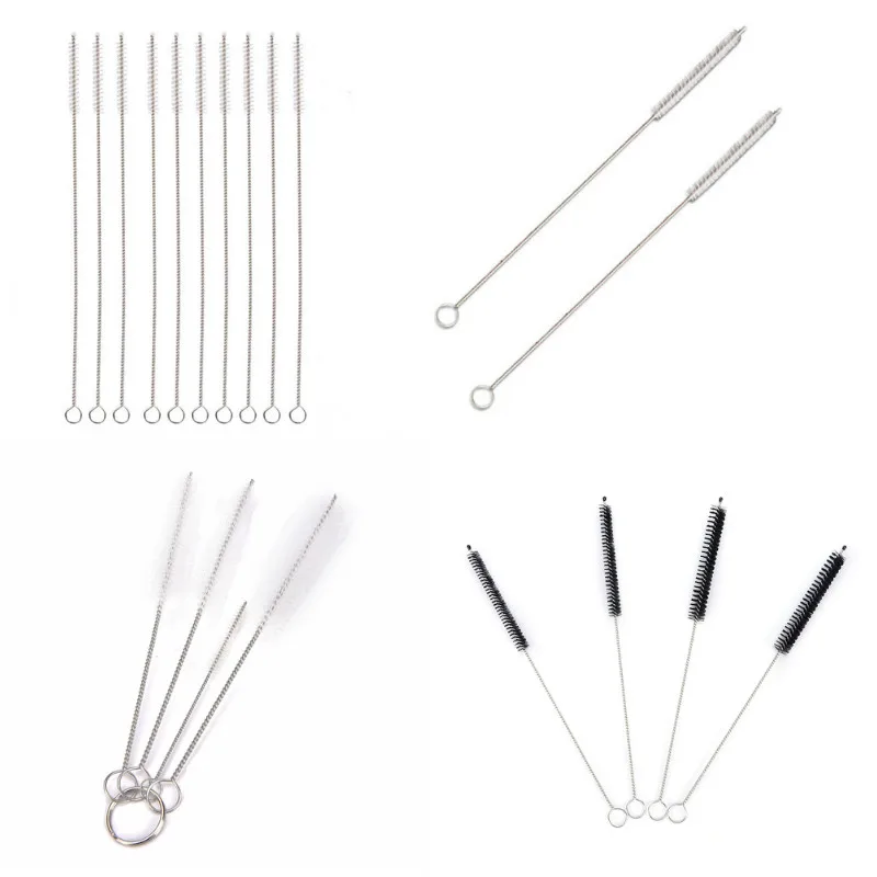 

10Pcs/Set Stainless Fish Tank Straw Bottle Cleaning Brush Soft Hair Suction Glass Tube Cleaner Brushes Tools