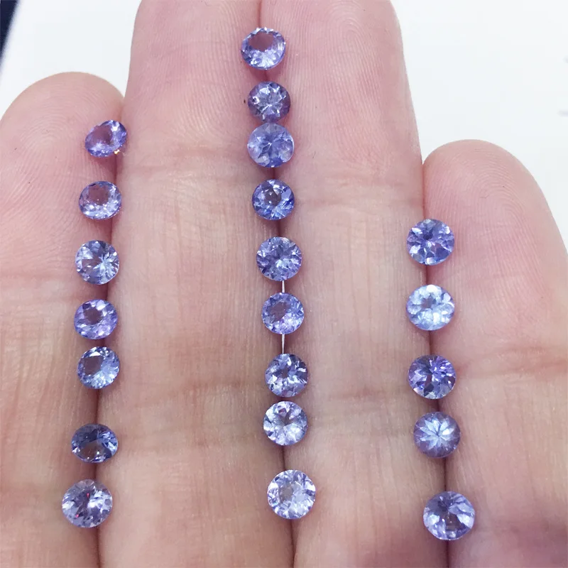 

ECHSUN Natural Tanzanite Bare Stone Round Ring Face Round 4-Round 5.5mm Customized Inlay natural gemstones loose gemstone