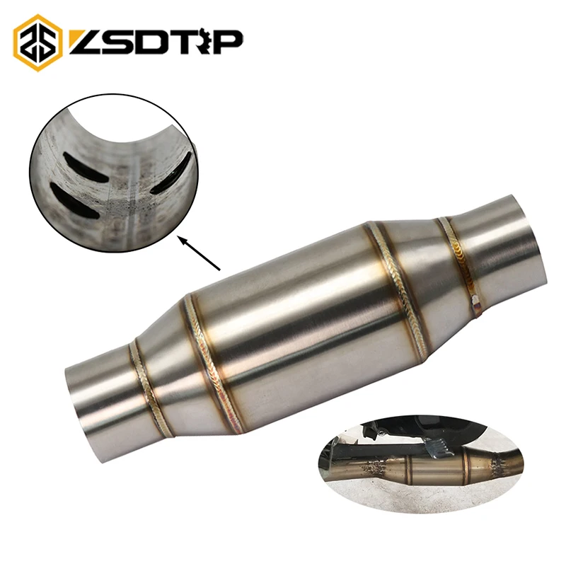 ZSDTRP Универсальный мотоциклетный Выпускной катализатор средняя труба 51 мм