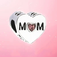 2pcslot the new silver plated alloy dot love beads mom charm is suitable for making branded bracelet gifts