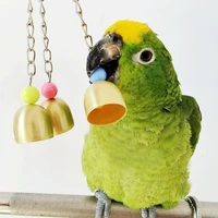 parrot three strings of copper bells hanging toys pet bird cage hammock hanging bells suitable for small parakeets birds etc