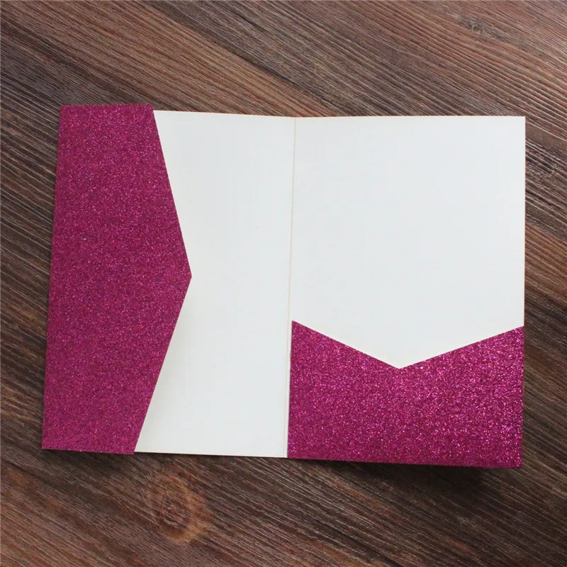 Подарочный набор сливового свадебного приглашения трехскладной карман